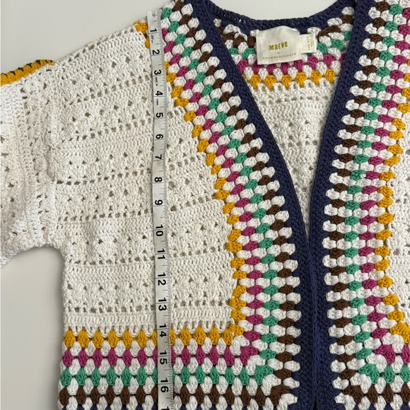 Maeve By Anthropologie Women's Colorful Crochet Open Cardigan Sweater ONE SIZE - Picture 7 of 9